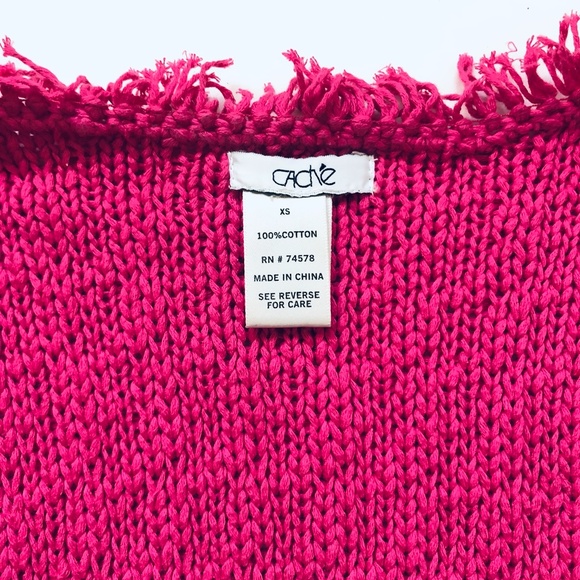 CACHE Pink Knit Jacket Sweater Cardigan Blazer Sz XS - Picture 12 of 13